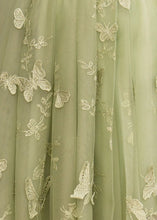 Load image into Gallery viewer, Strapless Butterfly Lace Lilac Corset A-line Prom Dress with Slit