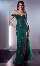 Load image into Gallery viewer, Ornate Off Shoulder Beaded Mermaid Prom Dress With Slit