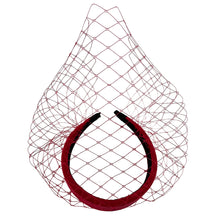 Load image into Gallery viewer, Birdcage Veil for Brides Black/Red/White Netting Wide Decorative