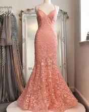 Load image into Gallery viewer, Pink Prom Dress 2023 Elegant Spaghetti Straps Appliques