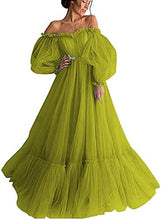 Load image into Gallery viewer, Long Puffy Sleeve Prom Dress 2023 Off the Shoulder A-line Sweetheart Neck for Women Corset Back