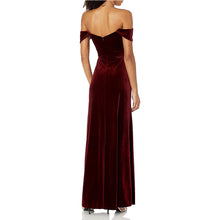Load image into Gallery viewer, Prom Dress 2023 Velvet Off the Shoulder Slit