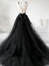 Load image into Gallery viewer, Black Prom Dress 2023 Plunging Neck Appliques
