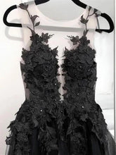 Load image into Gallery viewer, Black Prom Dress 2023 Plunging Neck Appliques
