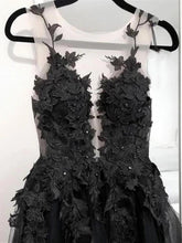 Load image into Gallery viewer, Black Prom Dress 2023 Plunging Neck Appliques