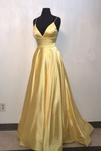 Load image into Gallery viewer, Yellow Prom Dress 2023 Spaghetti Straps Taffeta