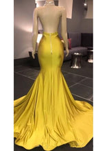 Load image into Gallery viewer, Yellow Prom Dress 2023 Sexy High Neck Beaded