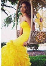 Load image into Gallery viewer, Yellow Prom Dress 2023 Strapless Ruffles Sweetheart
