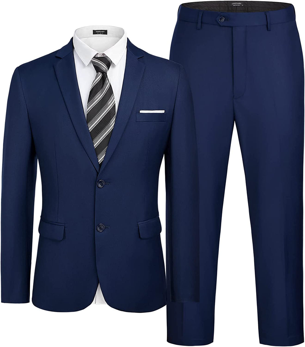 Men's Suit for Groomsmen Wedding 2 Piece Notched Tuxedo Business Classic Groom Suits Grey Black Blue