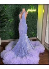 Load image into Gallery viewer, Unique Prom Dress 2023 Halter Neck Sequin Open Back