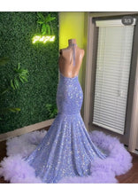 Load image into Gallery viewer, Unique Prom Dress 2023 Halter Neck Sequin Open Back