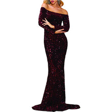 Load image into Gallery viewer, Sexy Prom Dress 2023 Off the Shoulder Sequin Long