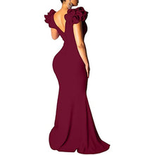 Load image into Gallery viewer, Prom Dresses 2023 with Ruffle Sleeves V Back Mermaid