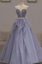Load image into Gallery viewer, Lilac Long Prom Dress 2023 Illusion Neck Sequined Ruffles