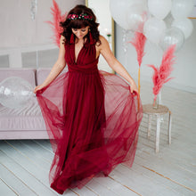 Load image into Gallery viewer, Burgundy Convertible Bridesmaid Dress 2023 Long Maxi Dress