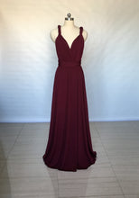Load image into Gallery viewer, Burgundy Convertible Bridesmaid Dress 2022 Long Maxi Dress