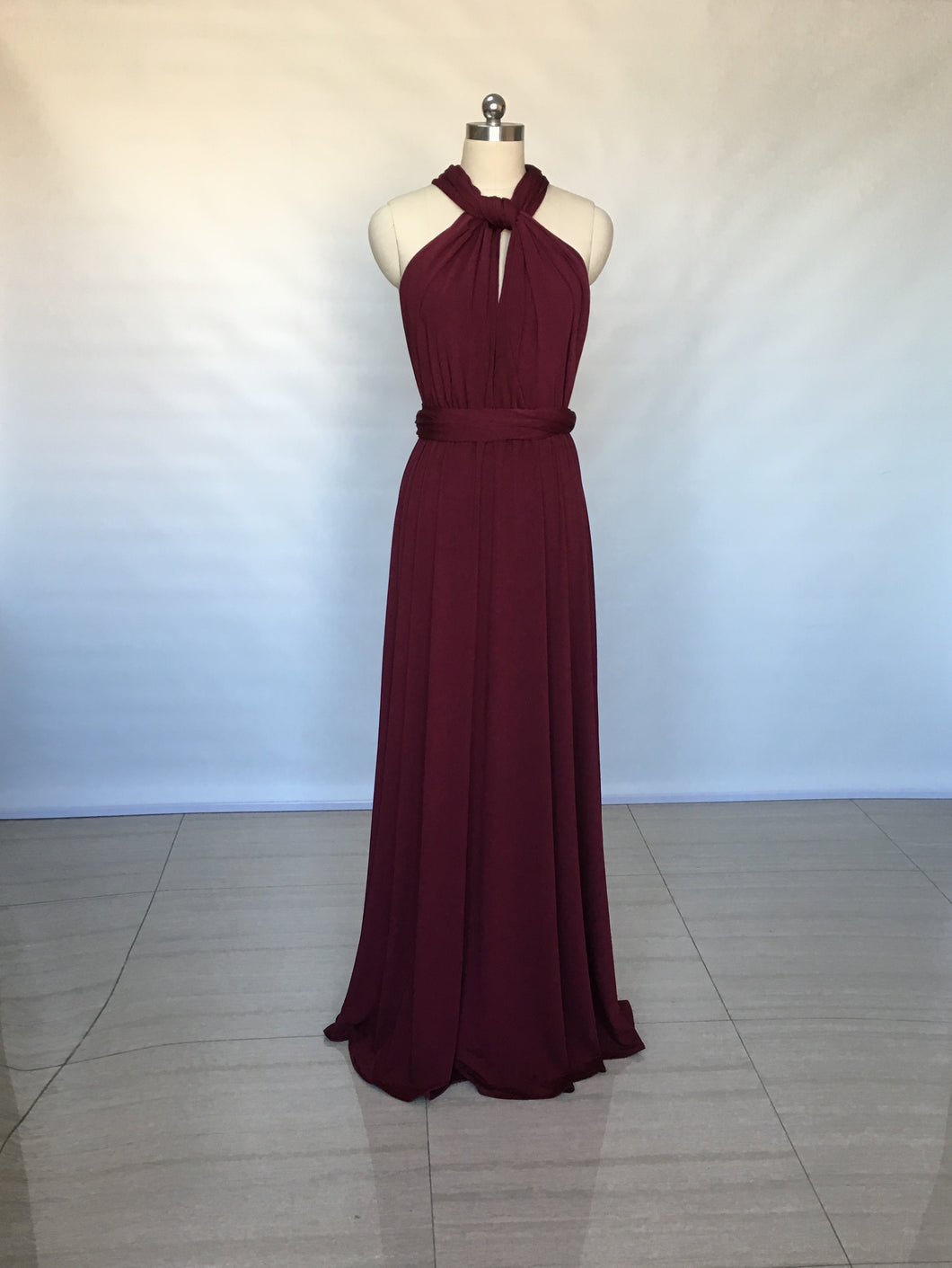 Burgundy Convertible Bridesmaid Dress 2022 Long Maxi Dress