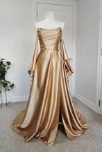 Load image into Gallery viewer, Inspiration Prom Dress 2023 Off the Shoulder Long Sleeves Slit