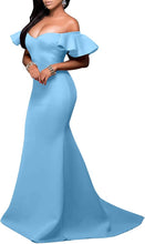 Load image into Gallery viewer, Prom Dress 2023 Off the Shoulder Ruffles Sleeves