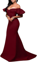 Load image into Gallery viewer, Prom Dress 2023 Off the Shoulder Ruffles Sleeves