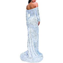Load image into Gallery viewer, Sexy Prom Dress 2023 Off the Shoulder Sequin Long