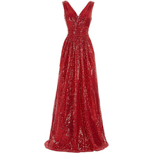 Load image into Gallery viewer, Prom Dress 2023 Sequin V Neck Sparkly