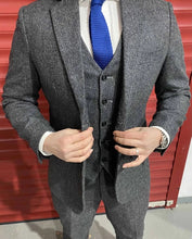 Load image into Gallery viewer, Grey Wedding Suit for Men Wholesale Drop Shipping Suppliers OEM Jacket Vest Pants
