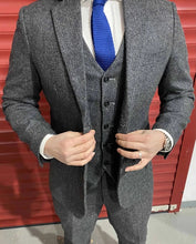 Load image into Gallery viewer, Grey Wedding Suit for Men Wholesale Drop Shipping Suppliers OEM Jacket Vest Pants