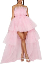 Load image into Gallery viewer, Prom Dress 2023 Strapless Asymmetrical Tulle Off the Shoulder