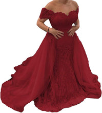 Load image into Gallery viewer, Prom Dress 2023 Long Off The Shoulder Mermaid A-line Lace Corset Back