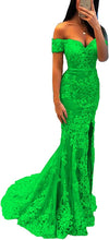 Load image into Gallery viewer, Prom Dress 2023 Off the Shoulder Lace with Slit
