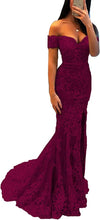 Load image into Gallery viewer, Prom Dress 2023 Off the Shoulder Lace with Slit