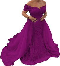 Load image into Gallery viewer, Prom Dress 2023 Long Off The Shoulder Mermaid A-line Lace Corset Back