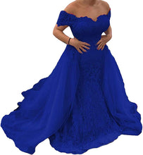 Load image into Gallery viewer, Prom Dress 2023 Long Off The Shoulder Mermaid A-line Lace Corset Back