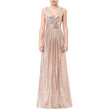 Load image into Gallery viewer, Prom Dress 2023 Sequin V Neck Sparkly
