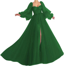 Load image into Gallery viewer, Puffy Prom Dress 2023 A-line Sweetheart Tulle with Split Corset Back