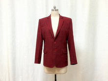 Load image into Gallery viewer, Burgundy Herringbone Tweed Wedding Blazer for Groomsmen