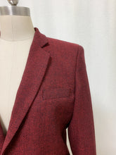 Load image into Gallery viewer, Burgundy Herringbone Tweed Wedding Blazer for Groomsmen