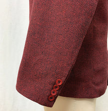 Load image into Gallery viewer, Burgundy Herringbone Tweed Wedding Blazer for Groomsmen