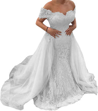 Load image into Gallery viewer, Prom Dress 2023 Long Off The Shoulder Mermaid A-line Lace Corset Back