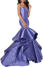 Load image into Gallery viewer, Prom Dress 2023 Satin Strapless Cascading Ruffles Corset Back