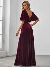 Load image into Gallery viewer, Prom Dresses 2023 with Sleeves V Neck Velvet