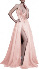 Load image into Gallery viewer, Prom Dress 2023 Plunging Neck Beaded with Slit