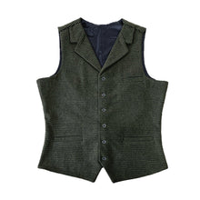 Load image into Gallery viewer, Army Green Houndstooth Men&#39;s Vest for Wedding Party Formal Casual Waistcoat
