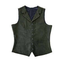 Load image into Gallery viewer, Army Green Houndstooth Men's Vest for Wedding Party Formal Casual Waistcoat