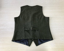 Load image into Gallery viewer, Army Green Houndstooth Men's Vest for Wedding Party Formal Casual Waistcoat
