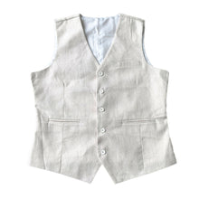 Load image into Gallery viewer, Ivory Linen Men&#39;s Vest for Wedding Party Formal Casual Waistcoat Summer
