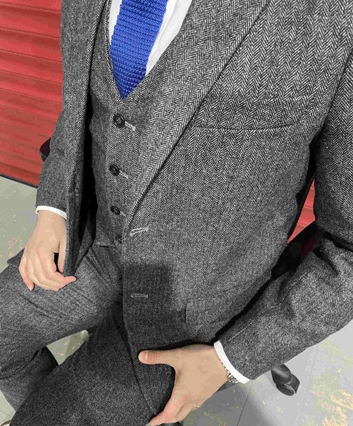 Grey Wedding Suit for Men Wholesale Drop Shipping Suppliers OEM Jacket Vest Pants