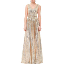 Load image into Gallery viewer, Prom Dress 2023 Sequin V Neck Sparkly