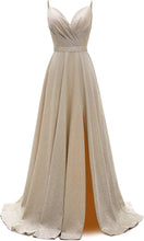 Load image into Gallery viewer, Prom Dress 2023 Glitter Side Split Spaghetti Straps